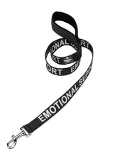 Load image into Gallery viewer, Service Dog Leash with Neoprene Handle and Reflective Silk-Screen Print in Red or Black, by Industrial Puppy