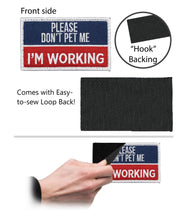 Load image into Gallery viewer, Industrial Puppy Do Not Pet Patch - Attachable Service Dog Patch with Hook and Loop Backing for Do Not Pet Dog Vest Harness or Collar - Embroidered Do Not Pet Service Dog Patches for Working Dogs