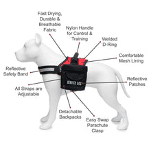Load image into Gallery viewer, Service Dog Harness w/ 2 Removable Saddle Bags PLUS 4 "SERVICE DOG" Velcro Patches, Service Animal Vest & Dog Pack Carrier by Industrial Puppy