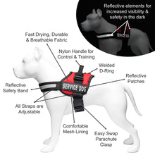 Load image into Gallery viewer, Service Dog Vest Harness, Service Animal Vest with 2 Reflective "SERVICE DOG" Patches, by Industrial Puppy