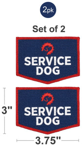 Industrial Puppy Embroidered Service Dog Patch with Hook and Loop Backing and Reflective Lettering - Quality Service Dog Embroidered Patches for Working Dog Harnesses - Set of 2 Service Dog Patches