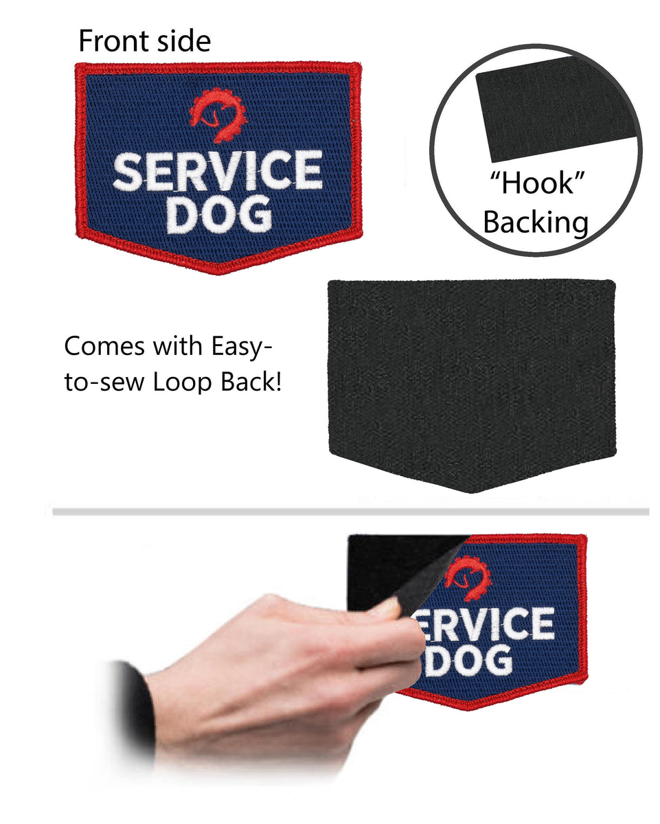 Service Dogs Embroidery Hook Loop Patches K9 Dog Paw Emblem