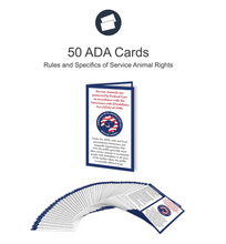 Load image into Gallery viewer, Industrial Puppy 50 ADA Service Dog Cards with Rules and Specifics of Service Animal Rights
