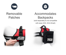 Load image into Gallery viewer, Industrial Puppy Therapy Dog In Training Vest With Hook and Loop Straps and Handle - Harness is Available in XXS to XXL - TDIT Dog Harness Features Reflective Patch and Comfortable Mesh Design