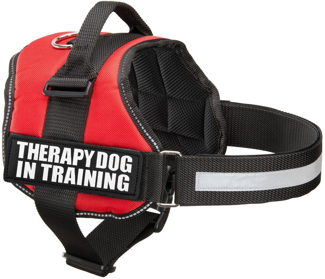 Industrial Puppy Therapy Dog In Training Vest With Hook and Loop Straps and Handle - Harness is Available in XXS to XXL - TDIT Dog Harness Features Reflective Patch and Comfortable Mesh Design