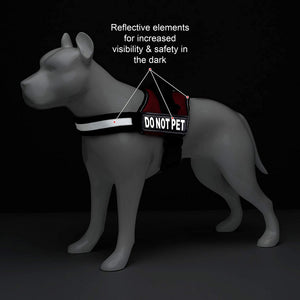 Industrial Puppy DO NOT PET Dog Vest with Hook and Loop Straps and Handle - Harness is Available in Sizes XXS to XXL - DNP Service Dog Harness Features Reflective Patch and Comfortable Mesh Design