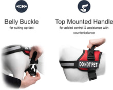 Load image into Gallery viewer, Industrial Puppy DO NOT PET Dog Vest with Hook and Loop Straps and Handle - Harness is Available in Sizes XXS to XXL - DNP Service Dog Harness Features Reflective Patch and Comfortable Mesh Design
