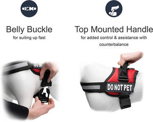 Industrial Puppy DO NOT PET Dog Vest with Hook and Loop Straps and Handle - Harness is Available in Sizes XXS to XXL - DNP Service Dog Harness Features Reflective Patch and Comfortable Mesh Design
