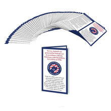 Load image into Gallery viewer, Industrial Puppy 50 ADA Service Dog Cards with Rules and Specifics of Service Animal Rights
