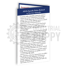 Load image into Gallery viewer, Industrial Puppy 50 ADA Service Dog Cards with Rules and Specifics of Service Animal Rights
