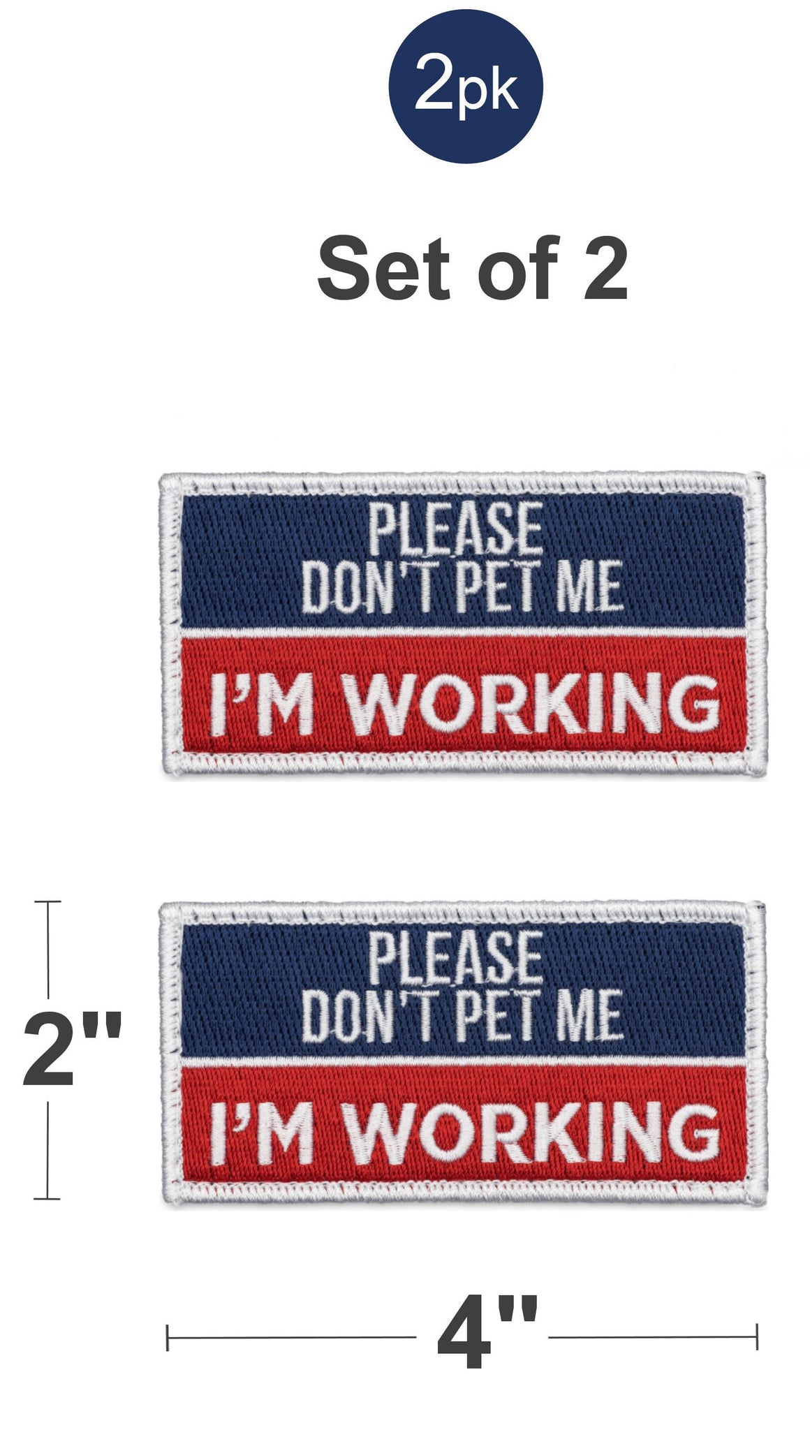 Industrial Puppy Do Not Pet Dog Patches, 2 Count