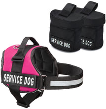 Load image into Gallery viewer, Service Dog Harness w/ 2 Removable Saddle Bags PLUS 4 &quot;SERVICE DOG&quot; Velcro Patches, Service Animal Vest &amp; Dog Pack Carrier by Industrial Puppy
