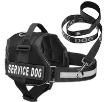 Load image into Gallery viewer, Service Dog Vest Harness w/ 2 Reflective &quot;SERVICE DOG&quot; Patches PLUS a Matching Leash, Service Animal Vest &amp; Leash Set by Industrial Puppy
