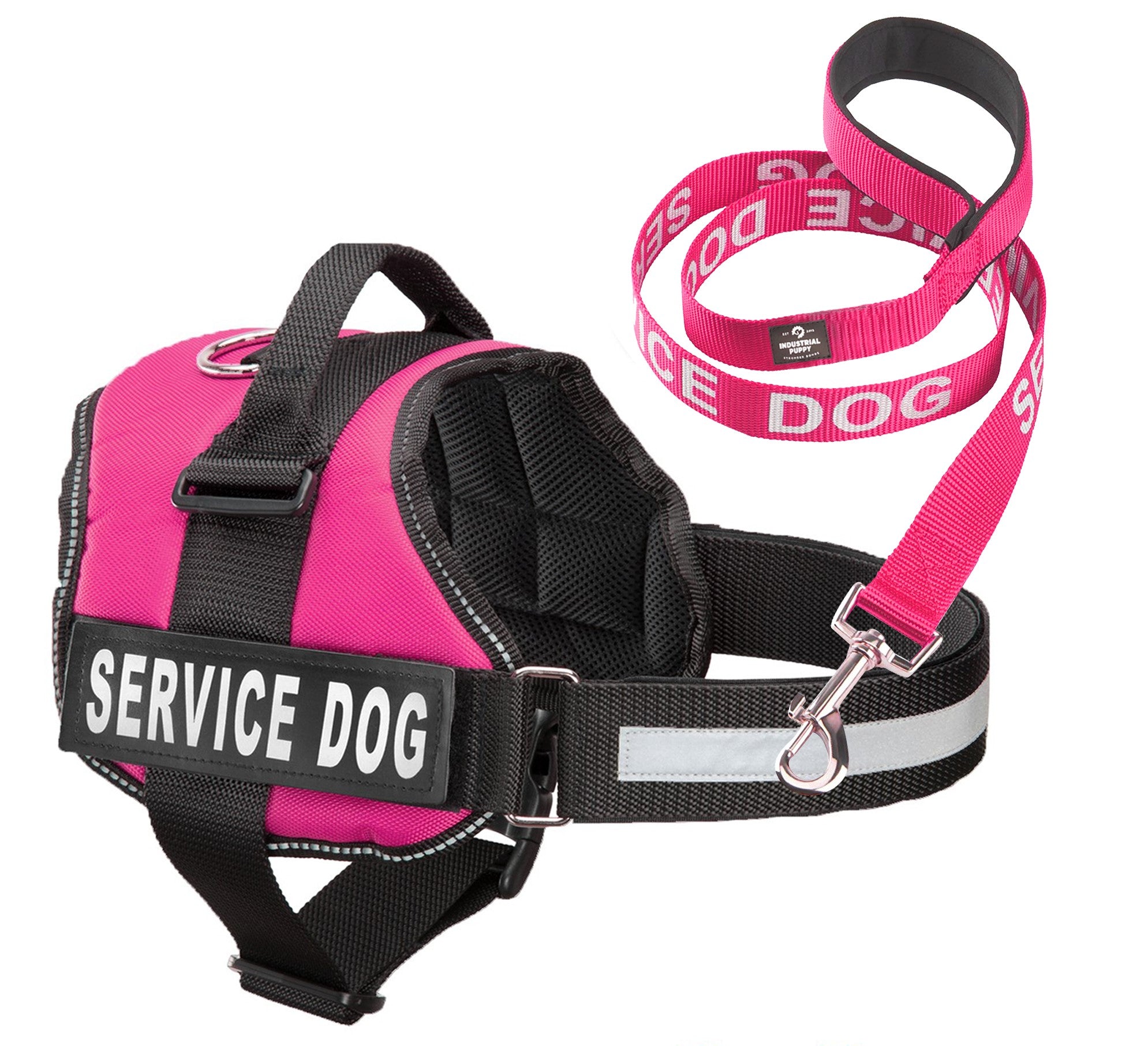 Service Dog Vest Harness w/ 2 Reflective SERVICE DOG Patches PLUS a –  Industrial Puppy