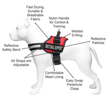 Load image into Gallery viewer, Emotional Support Vest Harness, Service Animal Vest with 2 Reflective &quot;EMOTIONAL SUPPORT&quot; Patches, by Industrial Puppy
