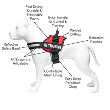 Load image into Gallery viewer, Service Dog in Training, Therapy Dog in Training Vest Harness with 2 Reflective IN TRAINING Velcro Patches, by Industrial Puppy
