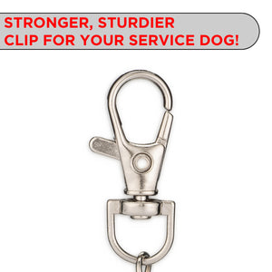 Industrial Puppy Service Dog Tag, 2 Pack: Metal Pet ID Tags for Service Animals, Emotional Support Dogs and Therapy Dogs, 1/1.25 Inch Diameter, Double Sided, Navy Lettering and Red Enamel Trim