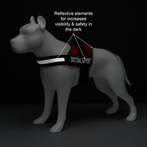 Emotional Support Vest Harness, Service Animal Vest with 2 Reflective "EMOTIONAL SUPPORT" Patches, by Industrial Puppy