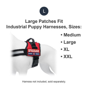 Industrial Puppy Embroidered Service Dog in Training Patches with Hook and Loop Backing - Service Dog Patch for Service Dog in Training Vests - Quality in Training Dog Patch for Working Dog
