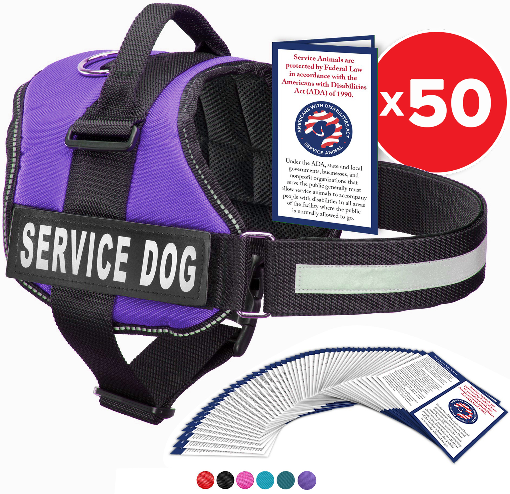 Service Dog Vest Harness Service Animal Vest with 2 Reflective