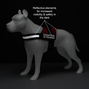 Industrial Puppy Therapy Dog In Training Vest With Hook and Loop Straps and Handle - Harness is Available in XXS to XXL - TDIT Dog Harness Features Reflective Patch and Comfortable Mesh Design